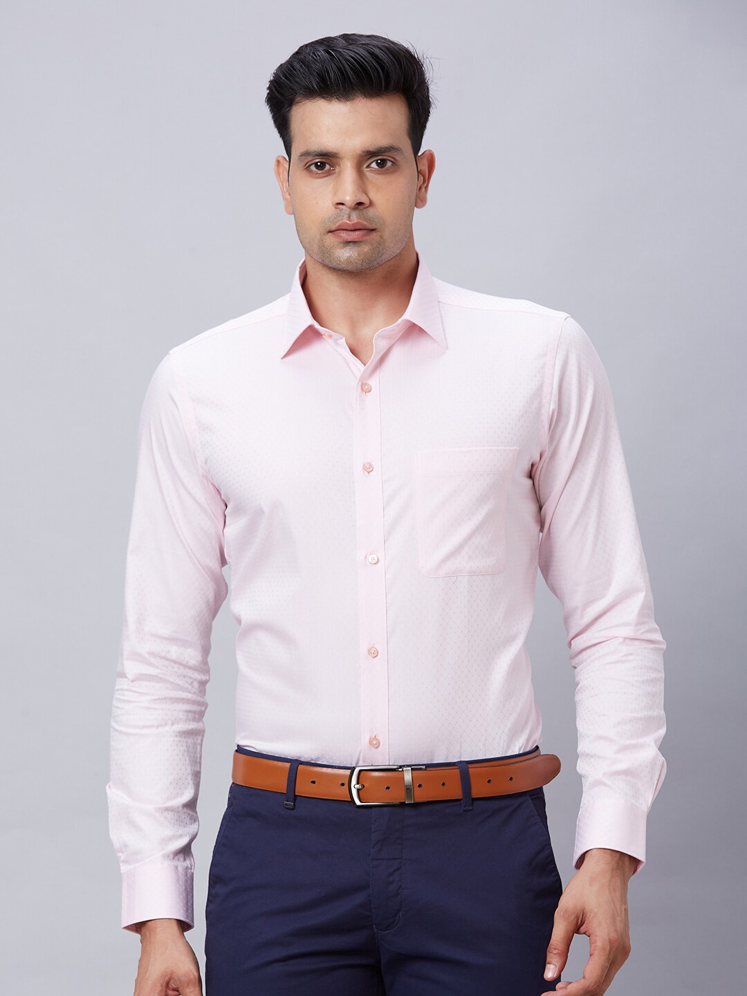 

Raymond Self Designed Pure Cotton Slim Fit Formal Shirt, Pink