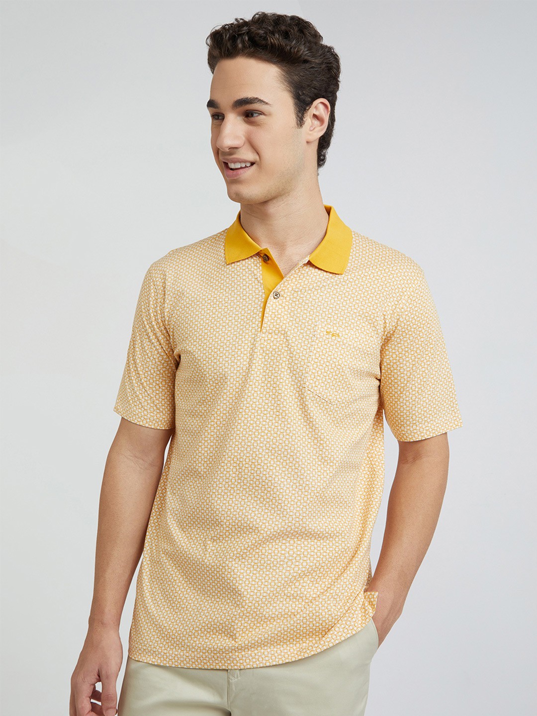 

ColorPlus Printed Polo Collar T-shirt, Yellow