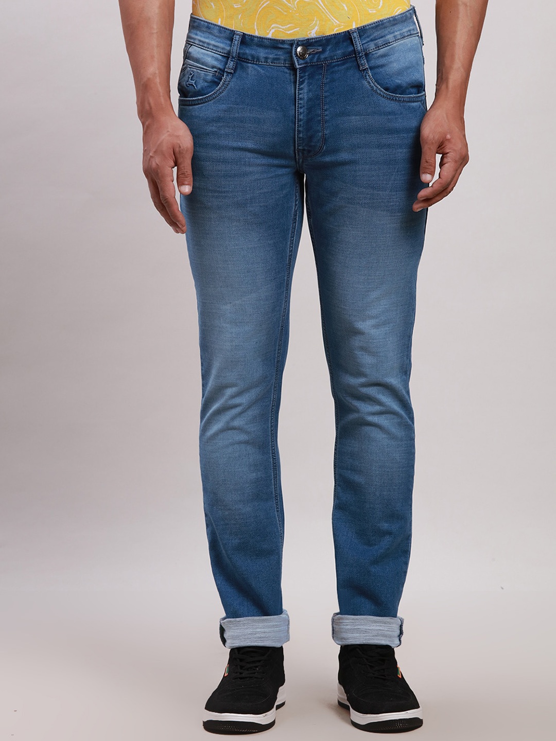 

Parx Men Slim Fit Clean Look Heavy Fade Jeans, Blue