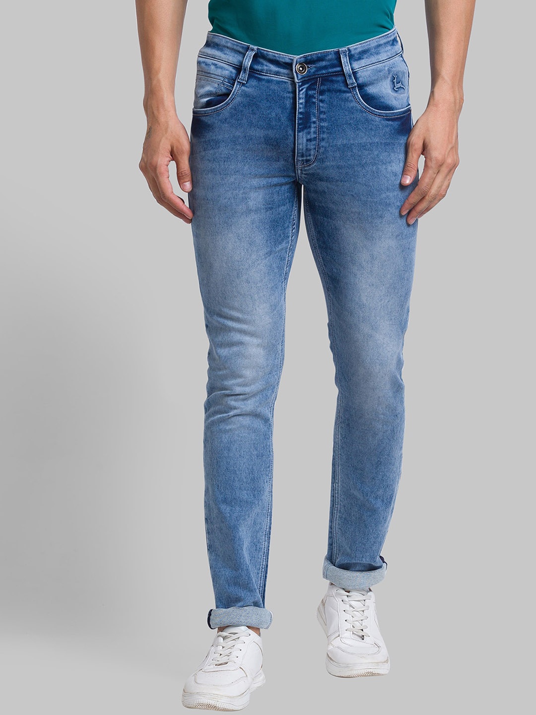 

Parx Men Slim Fit Clean Look Heavy Fade Jeans, Blue