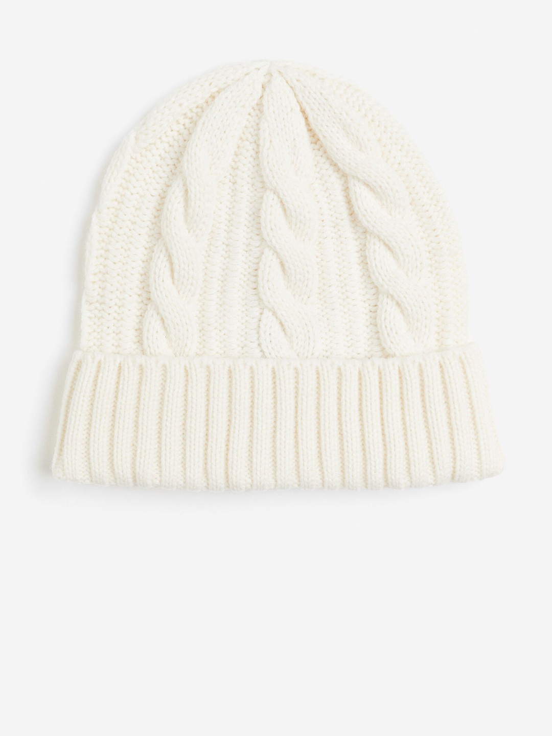 

H&M Women Cable-Knit Beanie, White