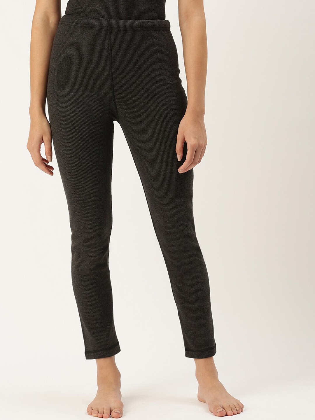 

Zoiro Women Striped Triple Insulated Thermal Bottom, Charcoal