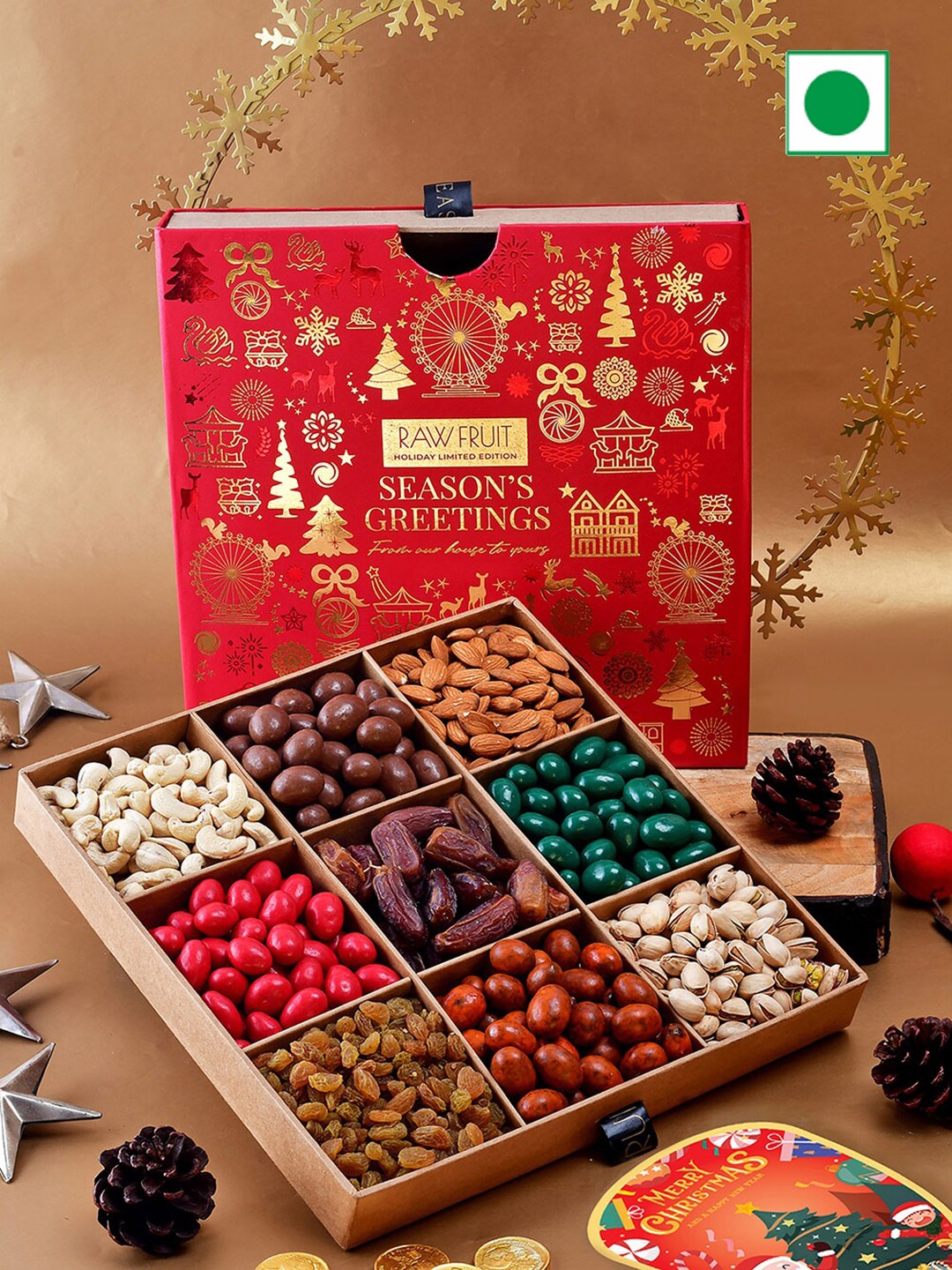 

RawFruit Christmas Crunch Pack Gift Set - 1300 gm, Red