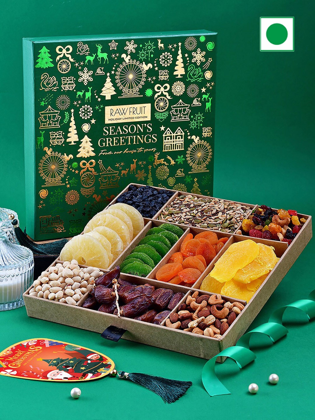 

RawFruit Christmas Nut Mix Gift Set, Green