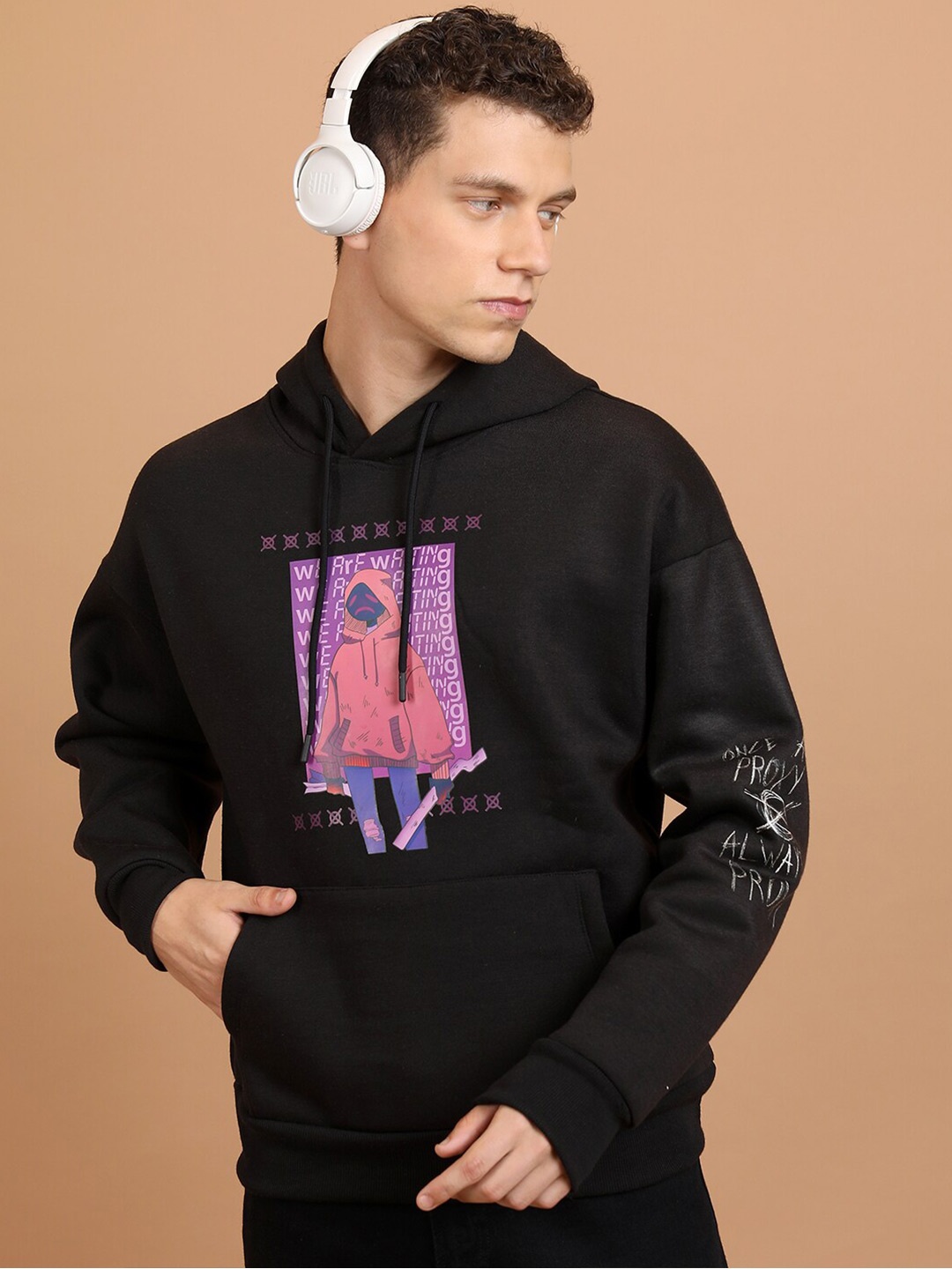 

HIGHLANDER Graphic Printed Hooded Pullover Sweatshirt, Black
