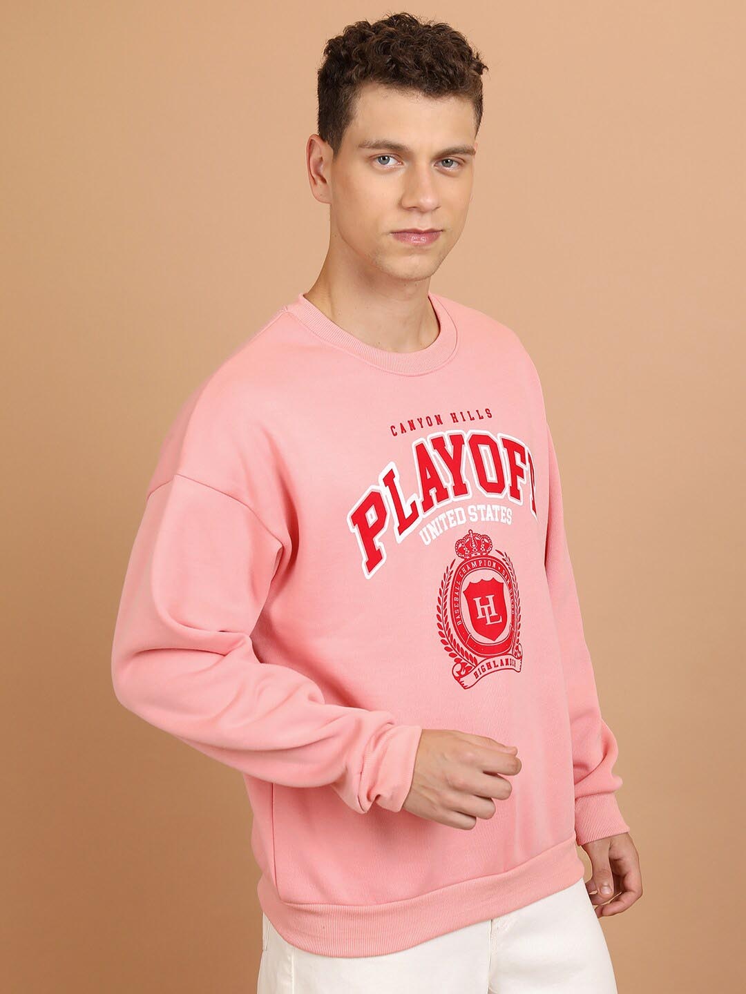 

HIGHLANDER Typography Printed Sweatshirt, Pink