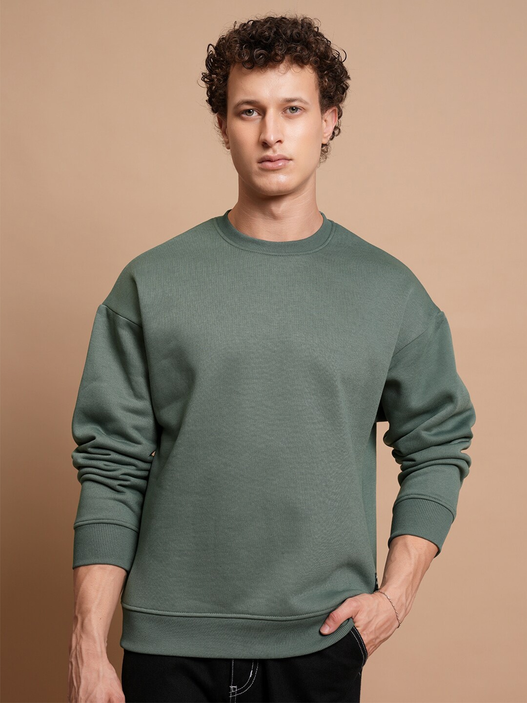 

HIGHLANDER Drop Shoulder Oversized Pullover, Green