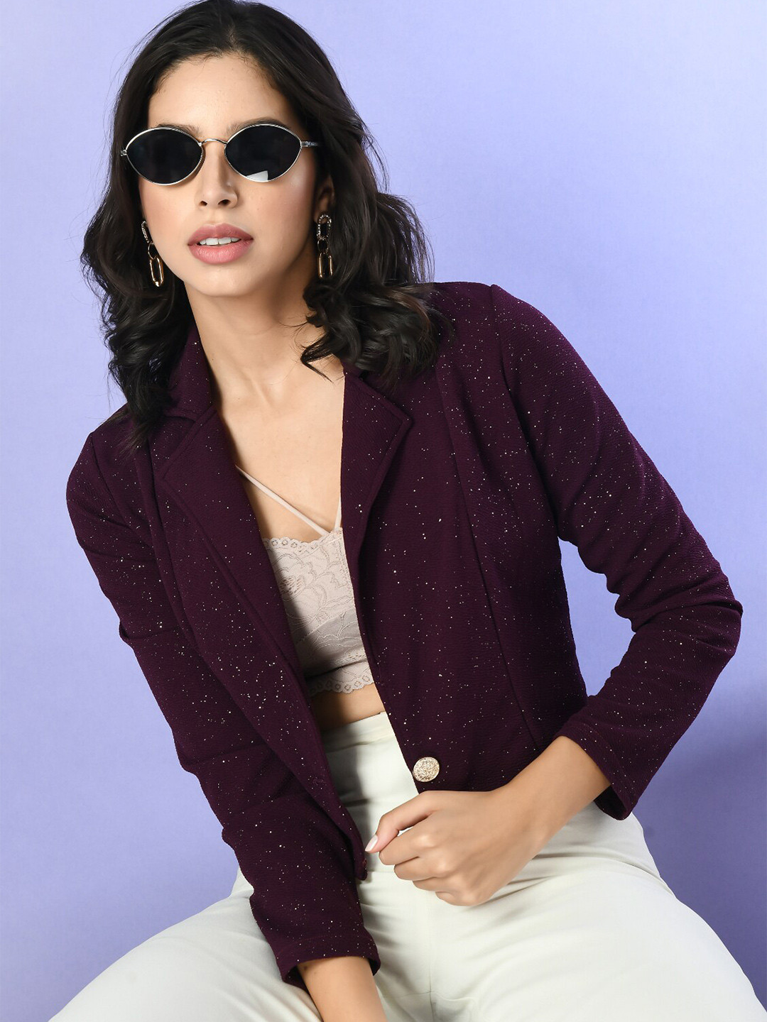 

Moshe Self-Designed Single-Breasted Blazer, Purple