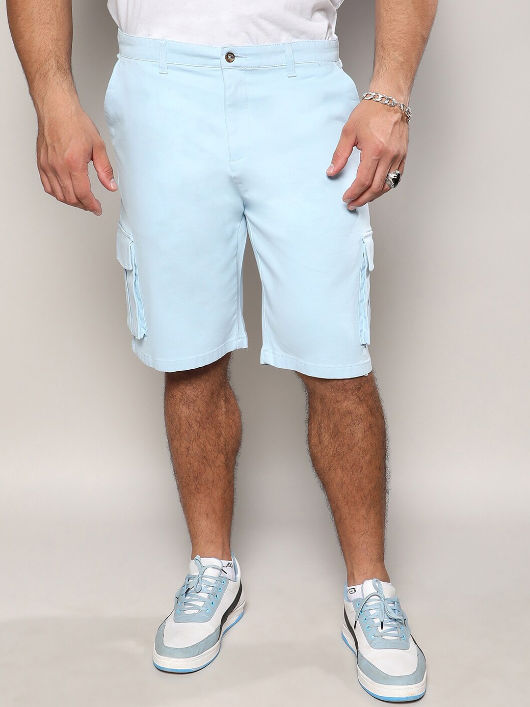 

Instafab Plus Cotton Cargo Shorts, Blue
