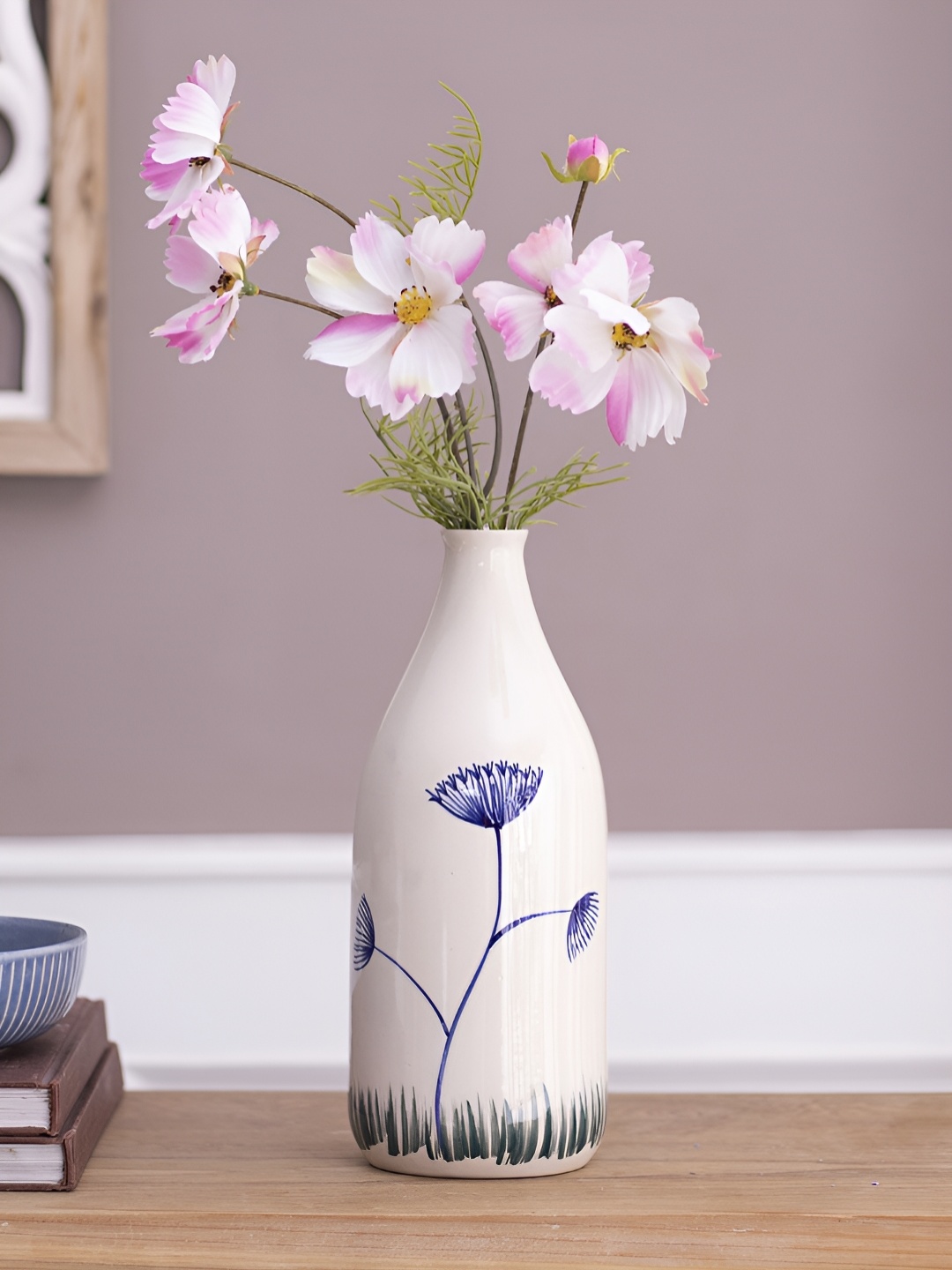 The Decor Lane Ceramic Flower Vases, Off white
