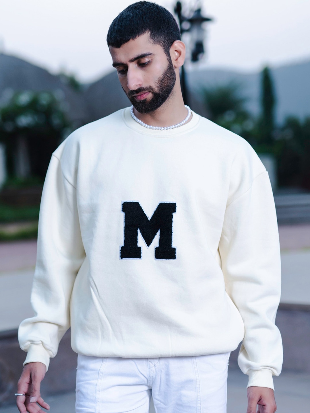 

Tistabene Self Design Cotton Pullover, Off white