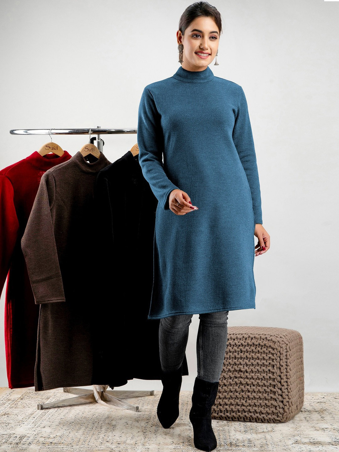 

SUTI Straight Woollen Kurta, Teal