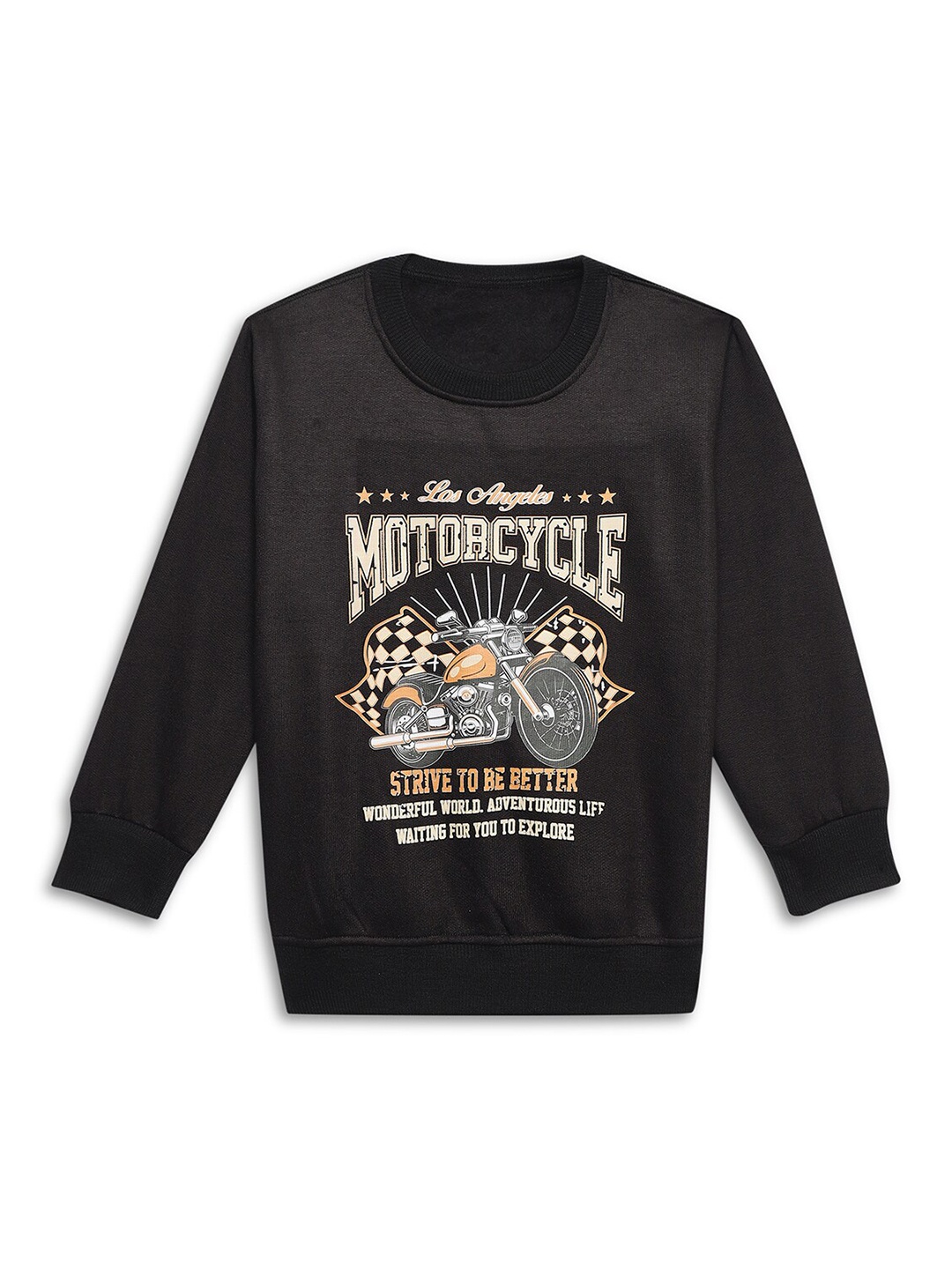 

MACK JONNEY Kids Typography Printed Fleece Sweatshirt, Black