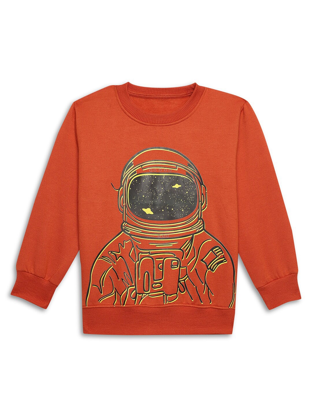 

MACK JONNEY Kids Printed Cotton Fleece Sweatshirt, Rust