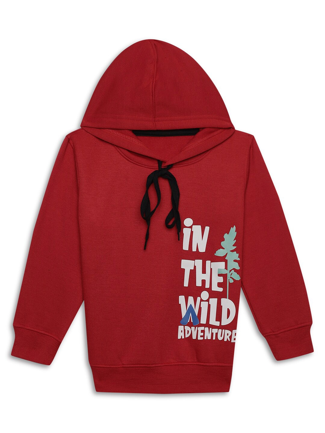 

VIMAL JONNEY Kids Typography Printed Hooded Sweatshirt, Maroon