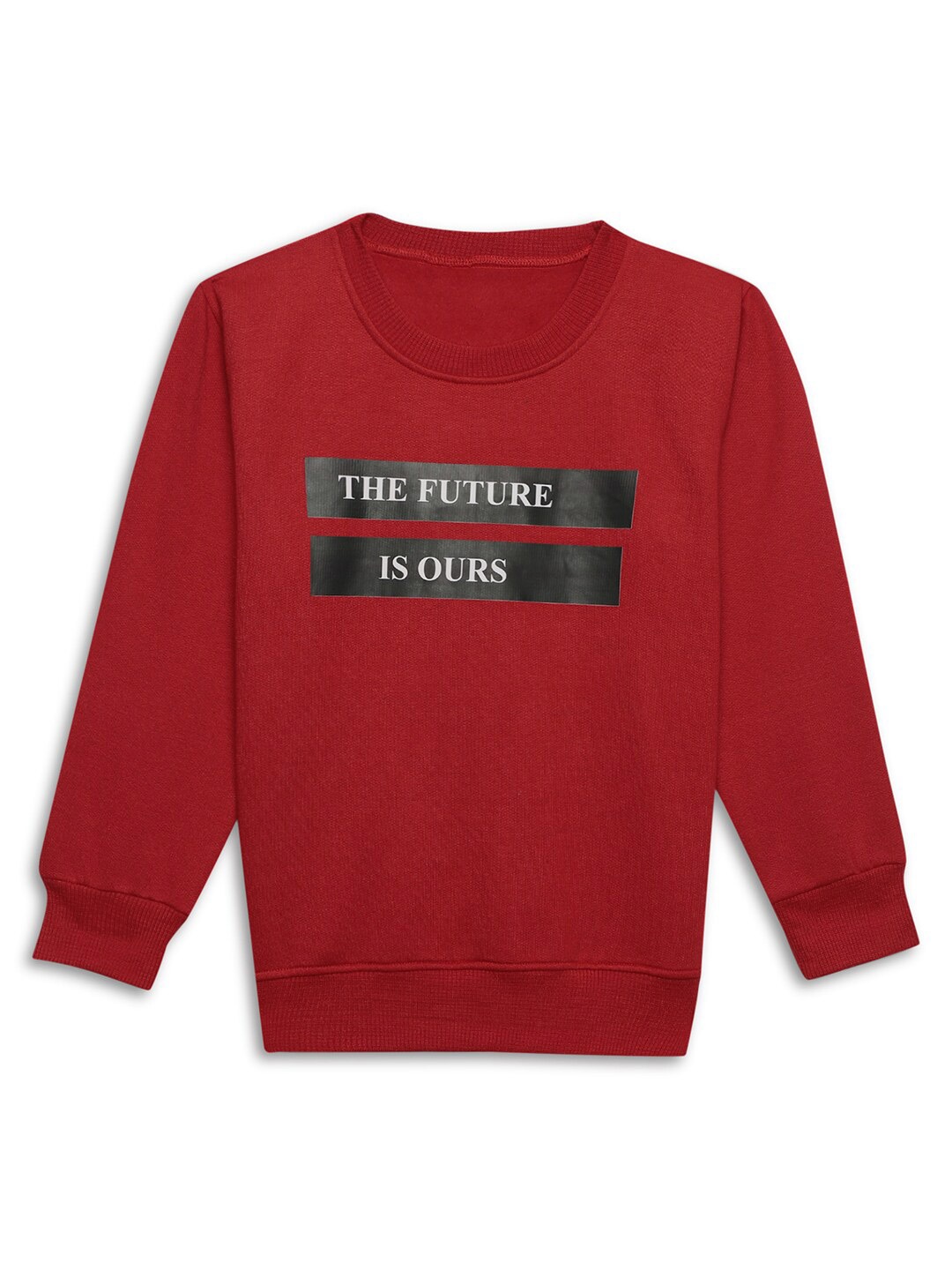 

VIMAL JONNEY Kids Typography Printed Cotton Fleece Sweatshirt, Maroon