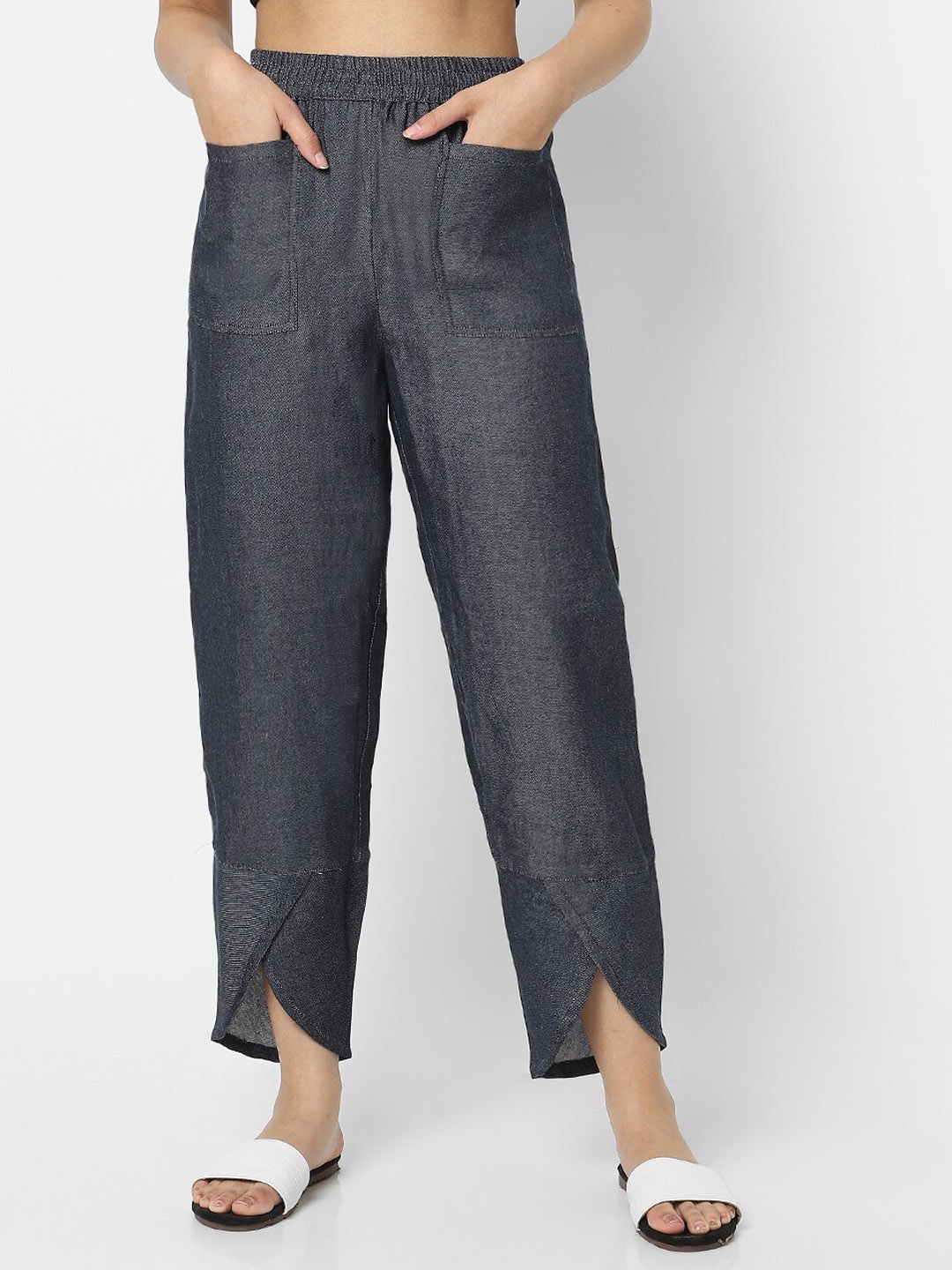 

Mystere Paris Women Straight Cotton Lounge Pants, Blue