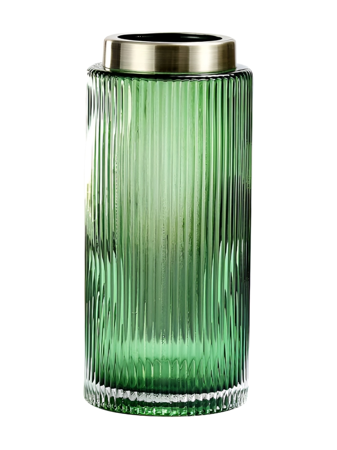 

Samara Home 2 Pieces Cylindrical Glass Flower Vase, Green