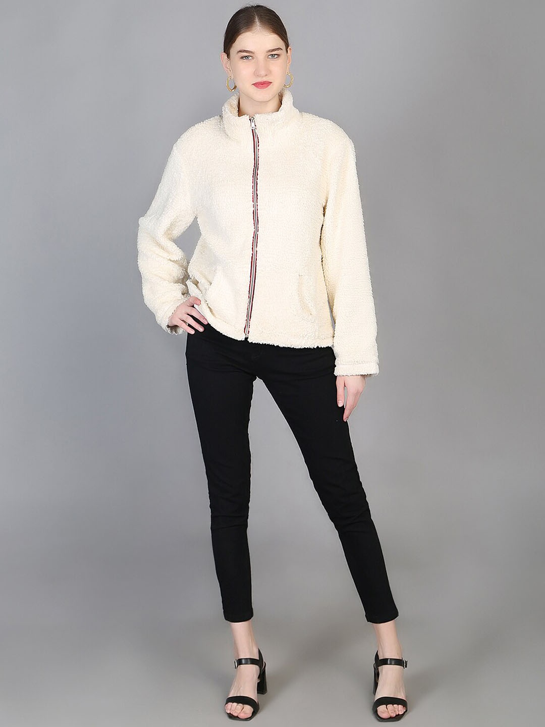 

Chemistry Lightweight Cotton Open Front Jacket, Beige