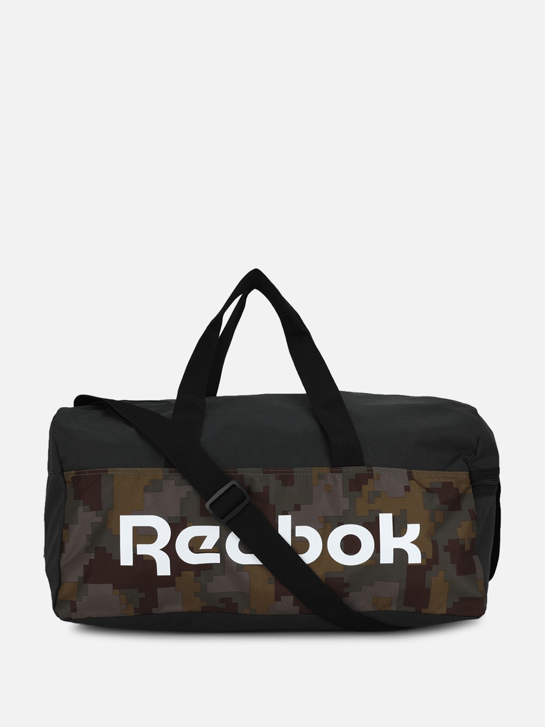 

Reebok Unisex Act Core Gr M Grip Printed Duffel Bag, Black