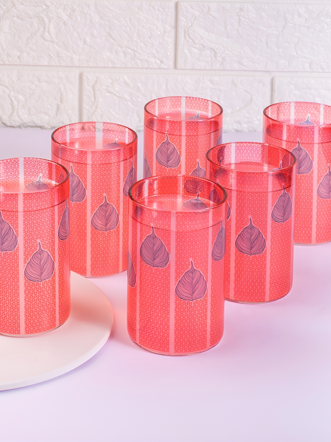 

Strokes by Namrata Mehta Red 6 Pieces Printed Water or Juice Glass 270 ml