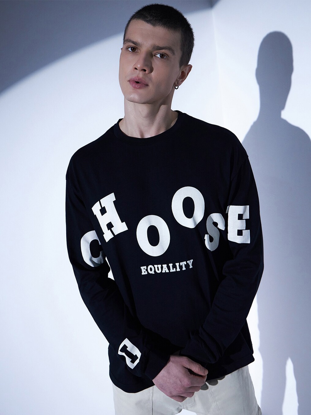 

Hubberholme Typography Printed Cotton T-Shirt, Black