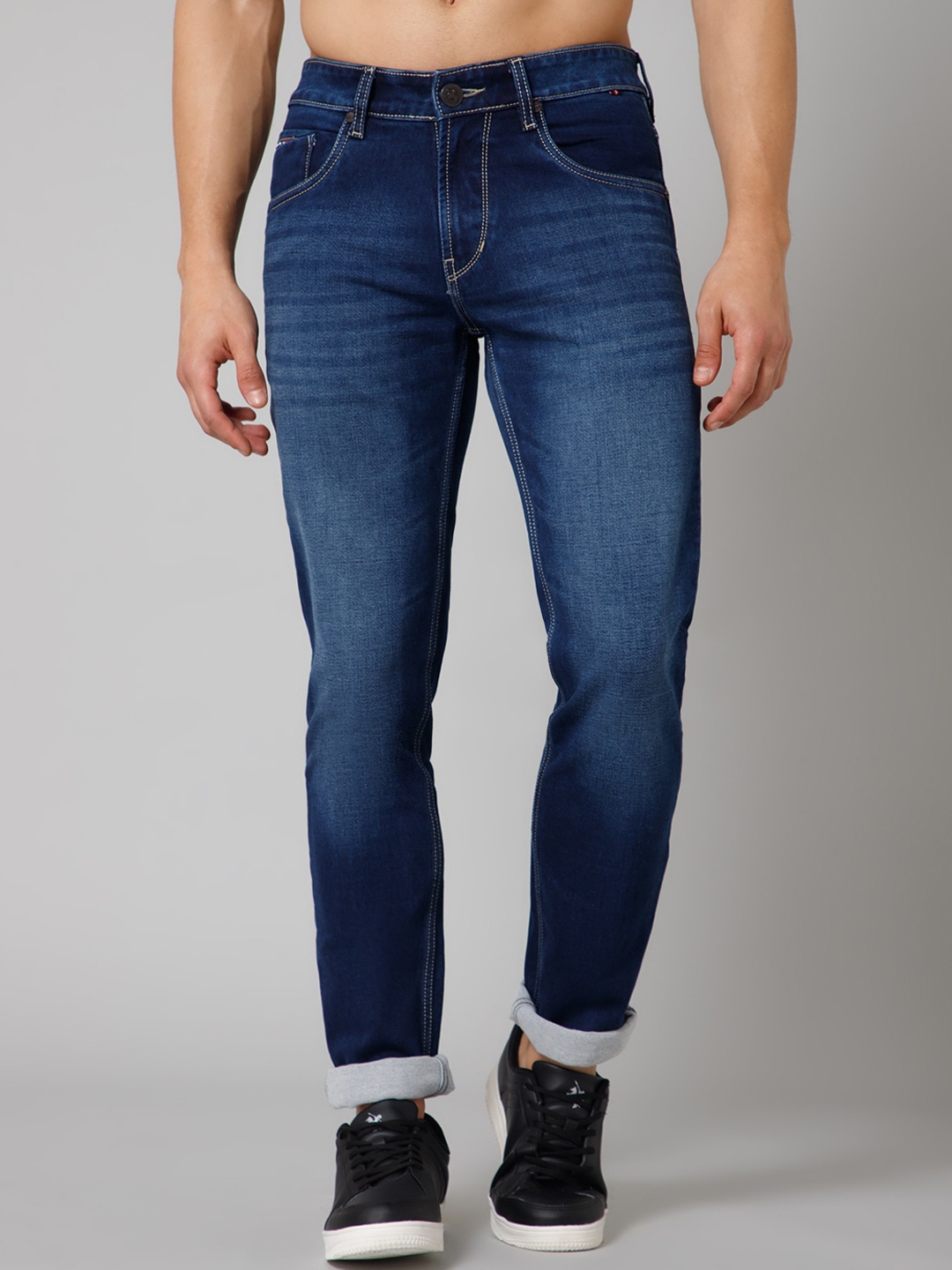 

Cantabil Men Light Fade Cotton Jeans, Blue