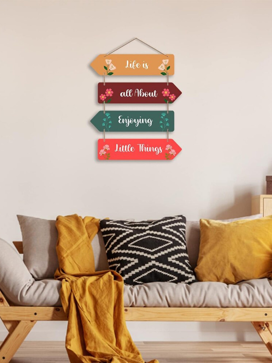

Kastner Yellow & Green Positive Quote Wooden Hanging Wall Decor