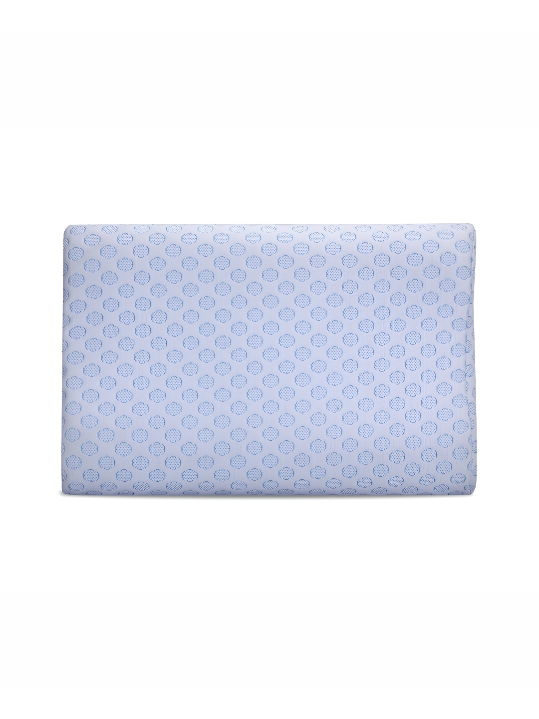

Dormyo White & Blue Memory Foam Filled Faux Velvet Breathable Sleep Pillow