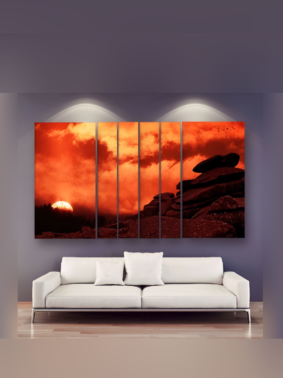 

Casperme Red & Orange 6 Pieces Wooden Wall Paintings