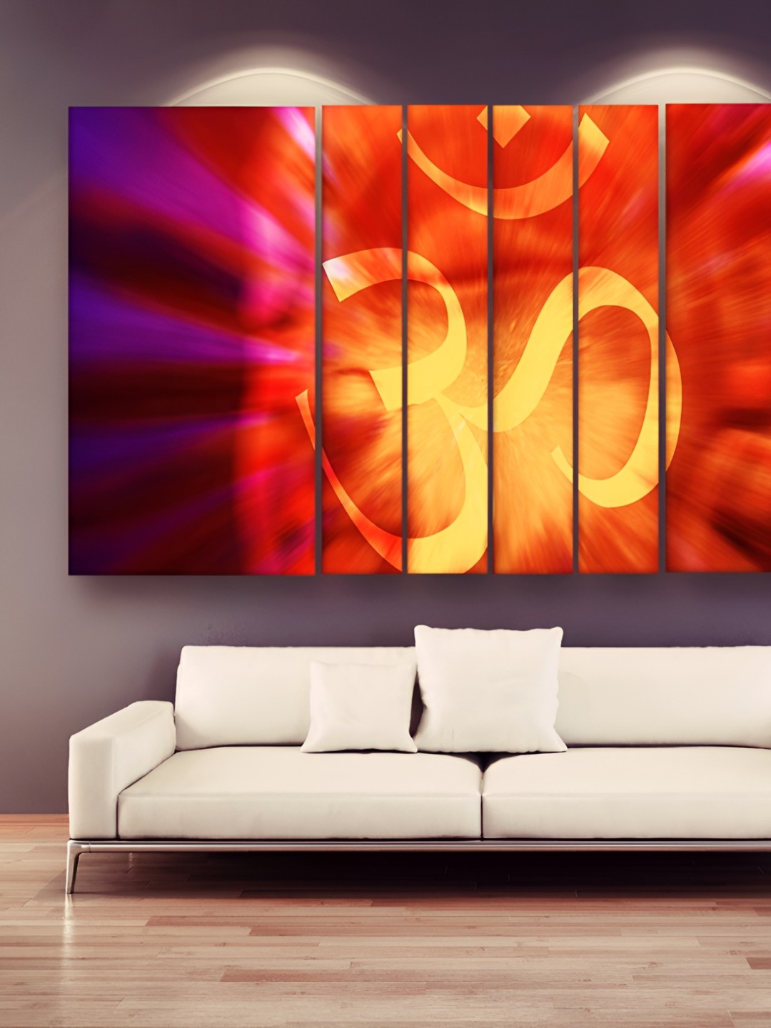 

Casperme 6 Pieces Red & Yellow Modern Art Grill Frame Wooden Painting Wall Art