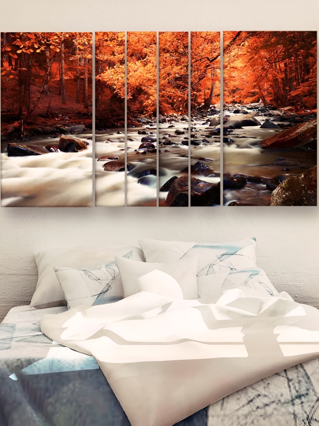 

Casperme Red & White 6 Pieces Modern Art Wooden Painting Wall Arts