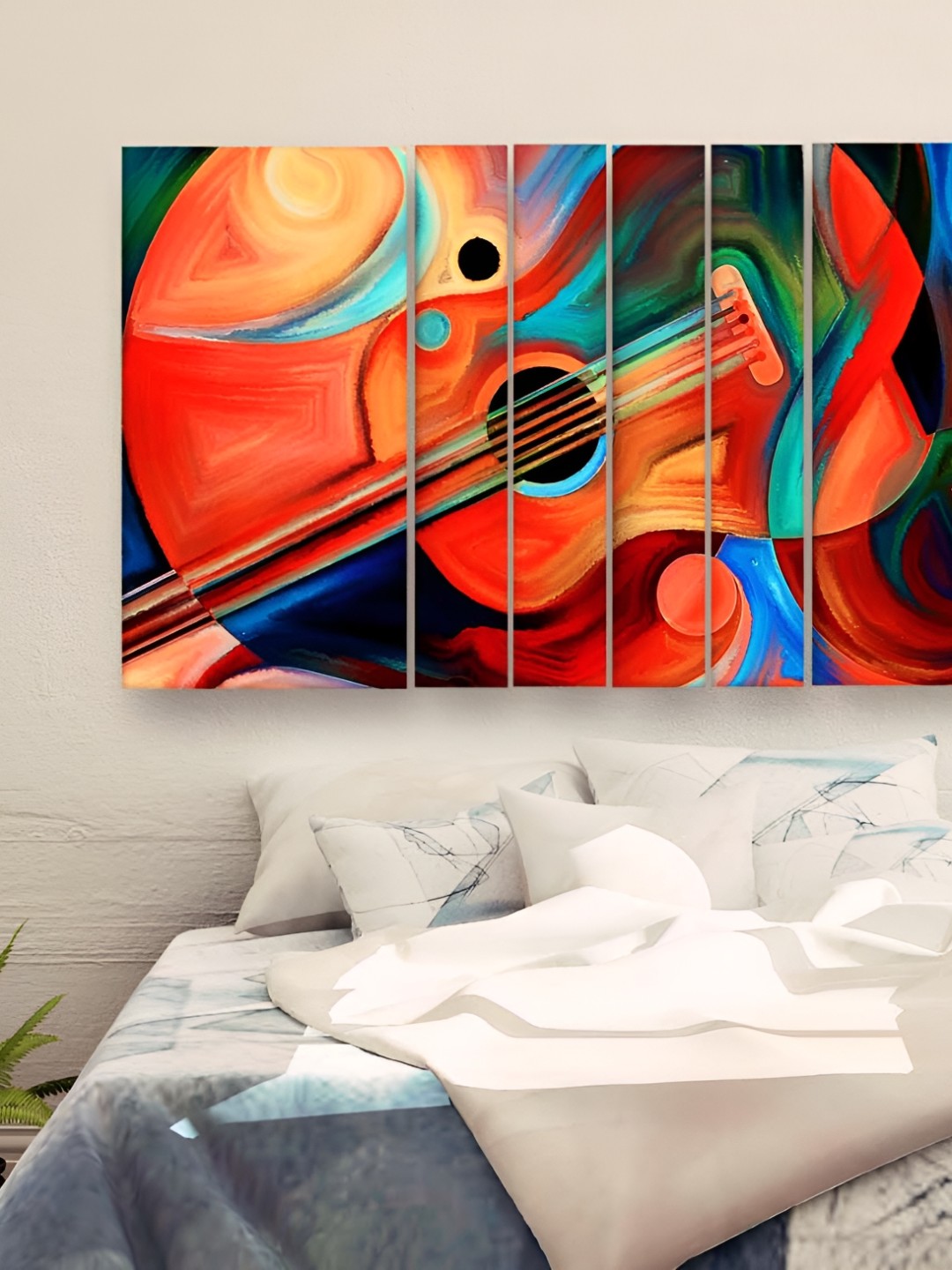 

Casperme Orange 6 Pieces Modern Art Grill Frame Wooden Painting Wall Art