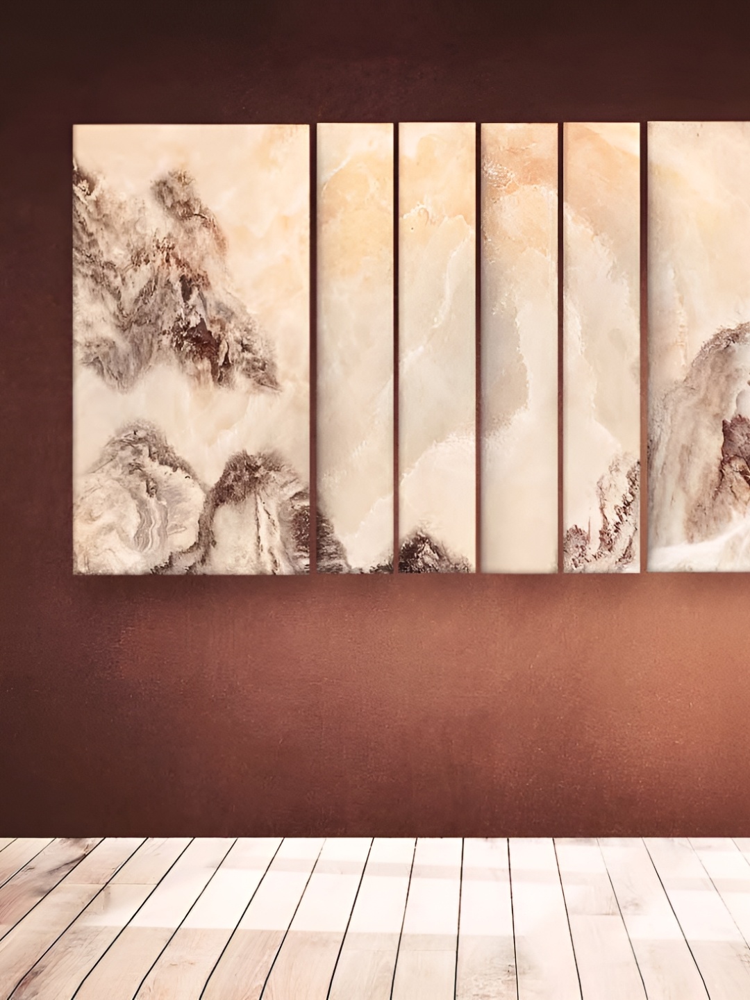 

Casperme 6 Pieces Beige Art Grill Frame Wooden Wall Art