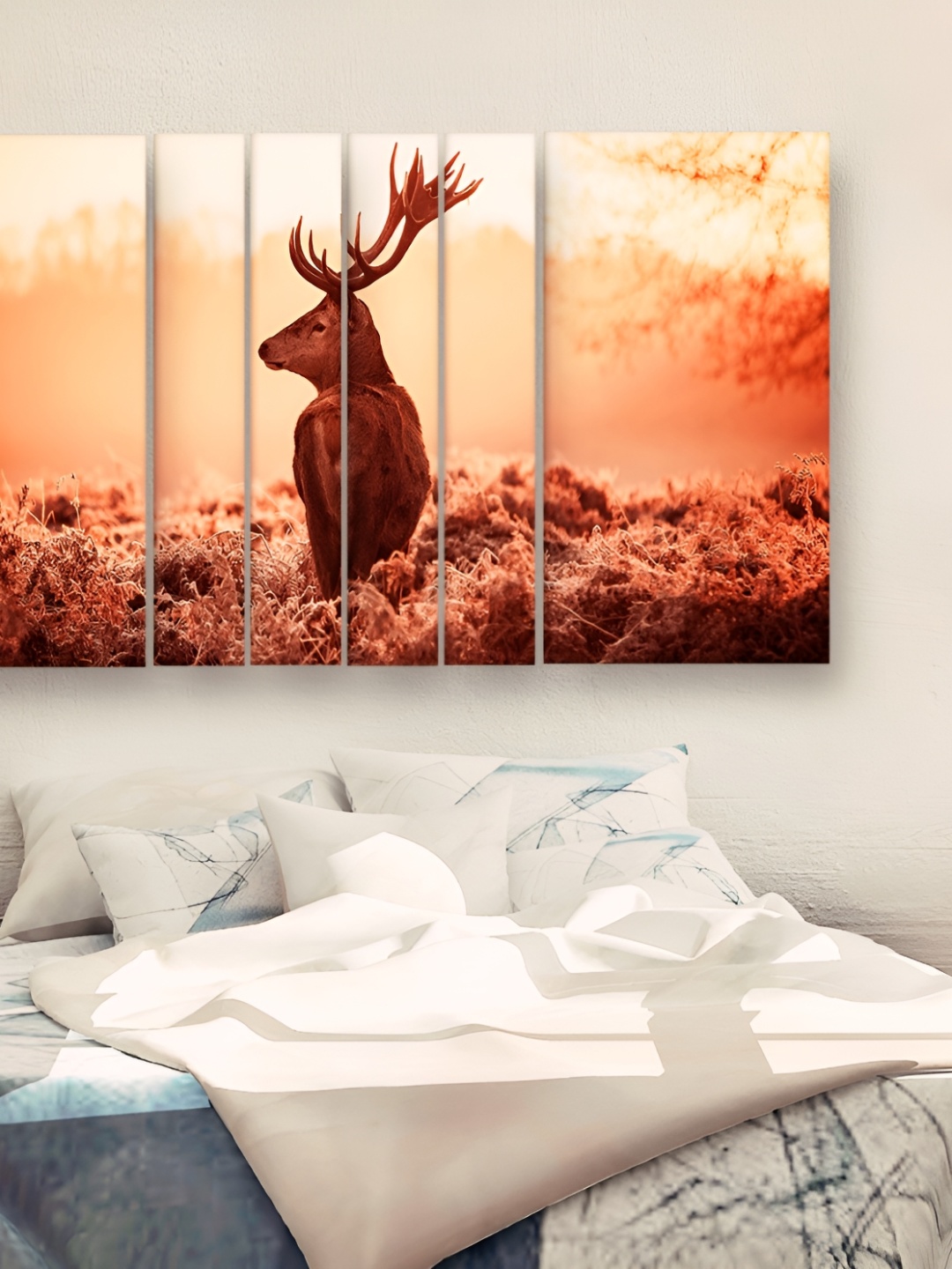 

Casperme Brown & Orange 6 Pieces Birds and Animals Wooden Wall Painting