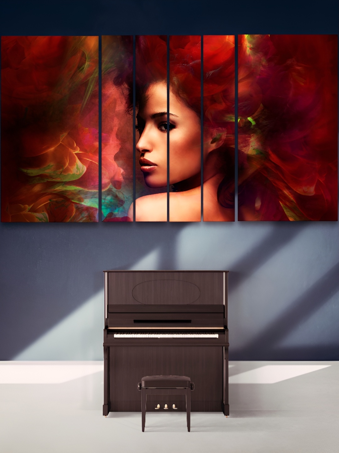 

Casperme Red & Beige 6 Pieces Modern Art Wooden Wall Paintings