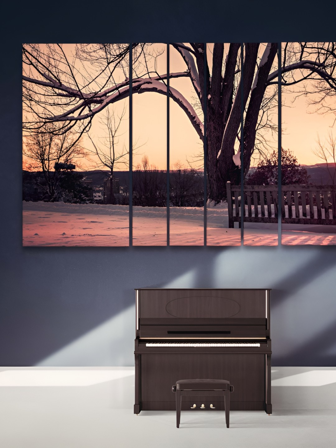 

Casperme Brown & Orange 6 Pieces Modern Art Grill Frame Wooden Wall Painting