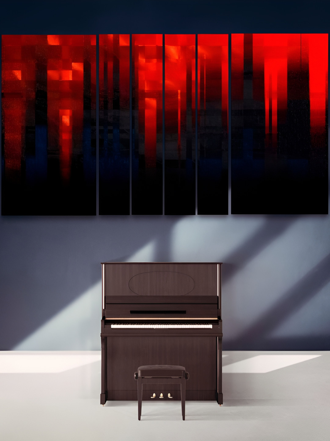 

Casperme Red & Black 6 Pieces Modern Art Wooden Wall Paintings