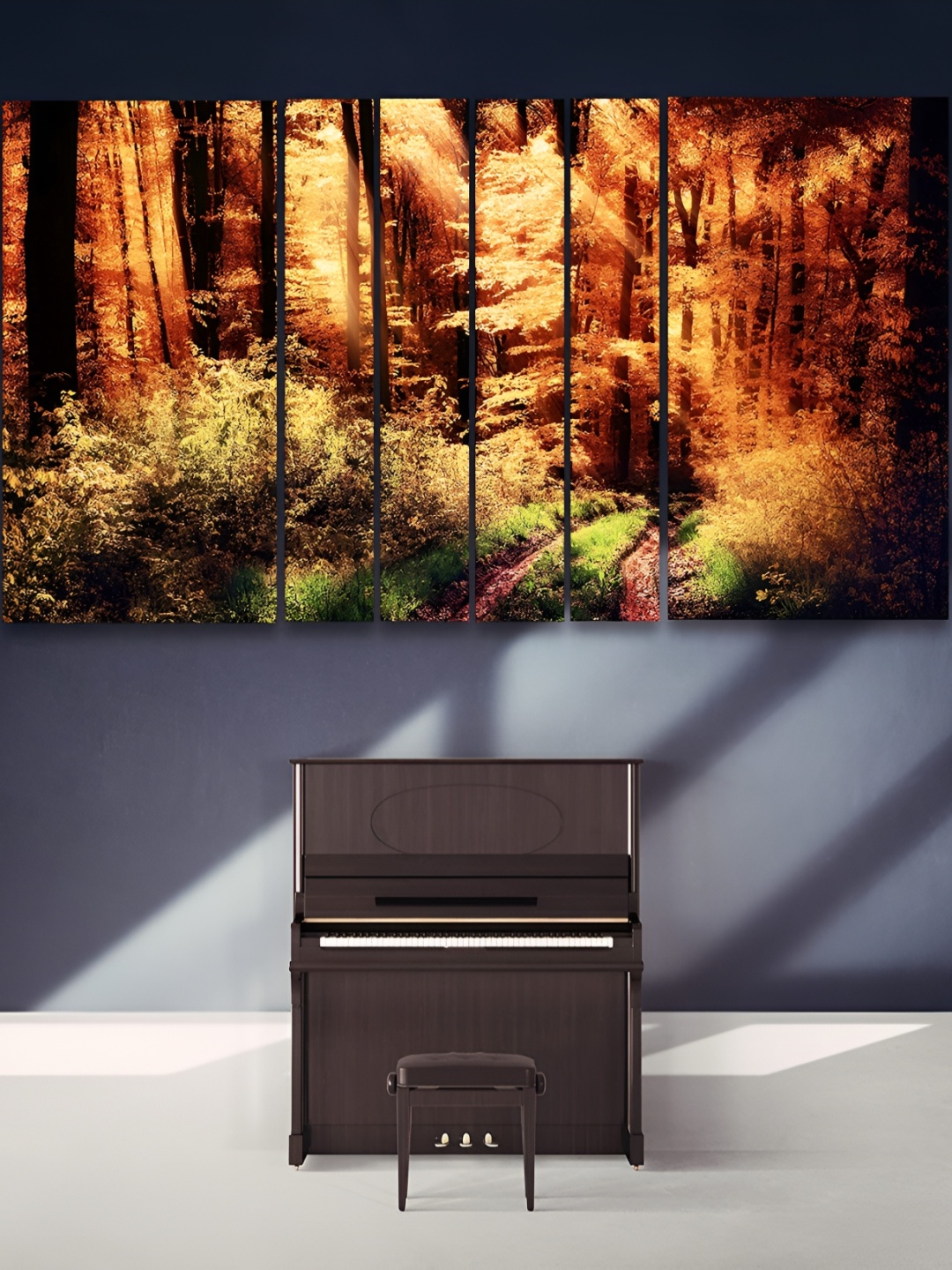 Casperme Orange 6 Pcs Nature Wooden Wall Art
