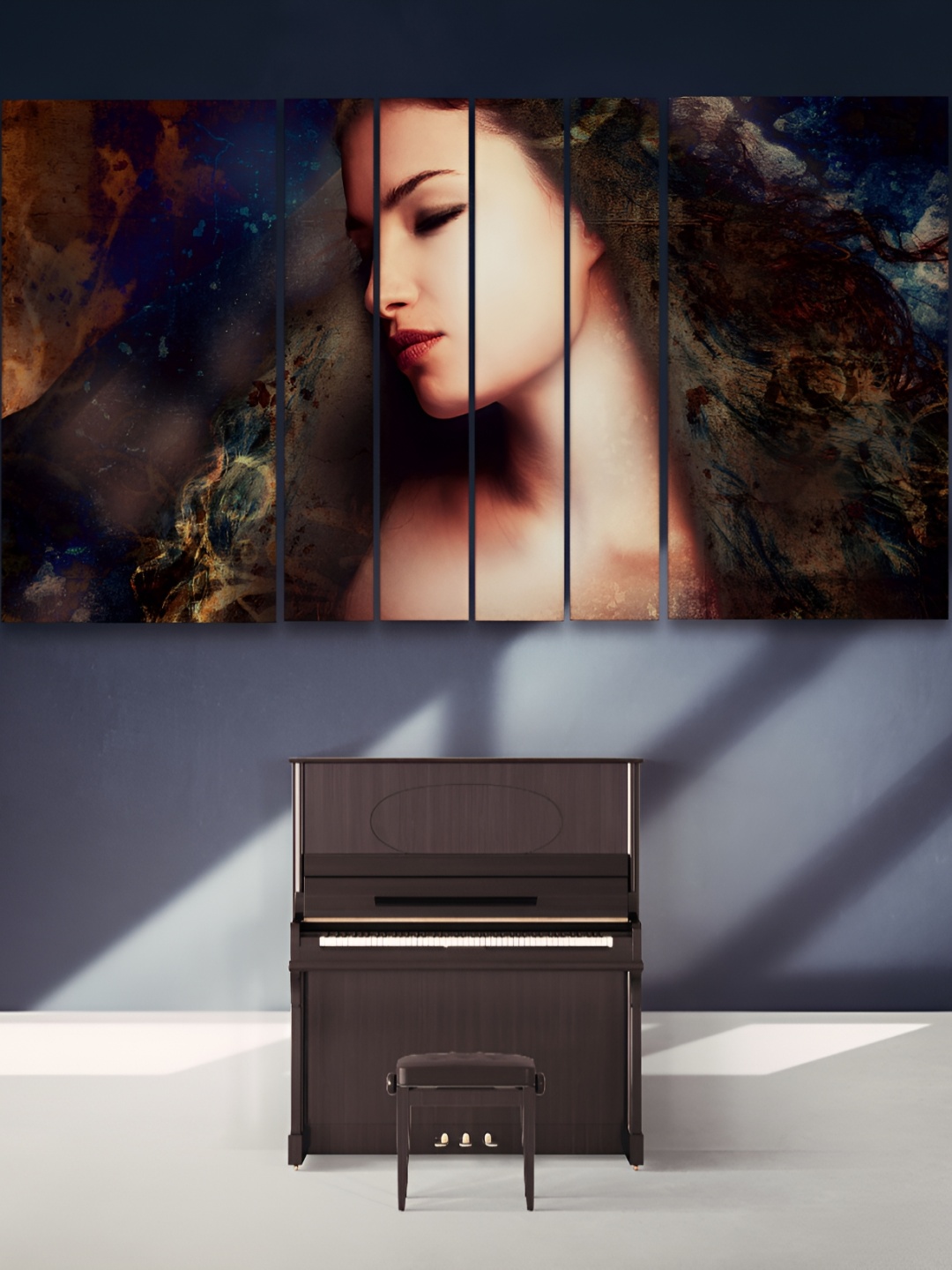 

Casperme Nude & Blue 6 Pieces Modern Art Wooden Wall Paintings