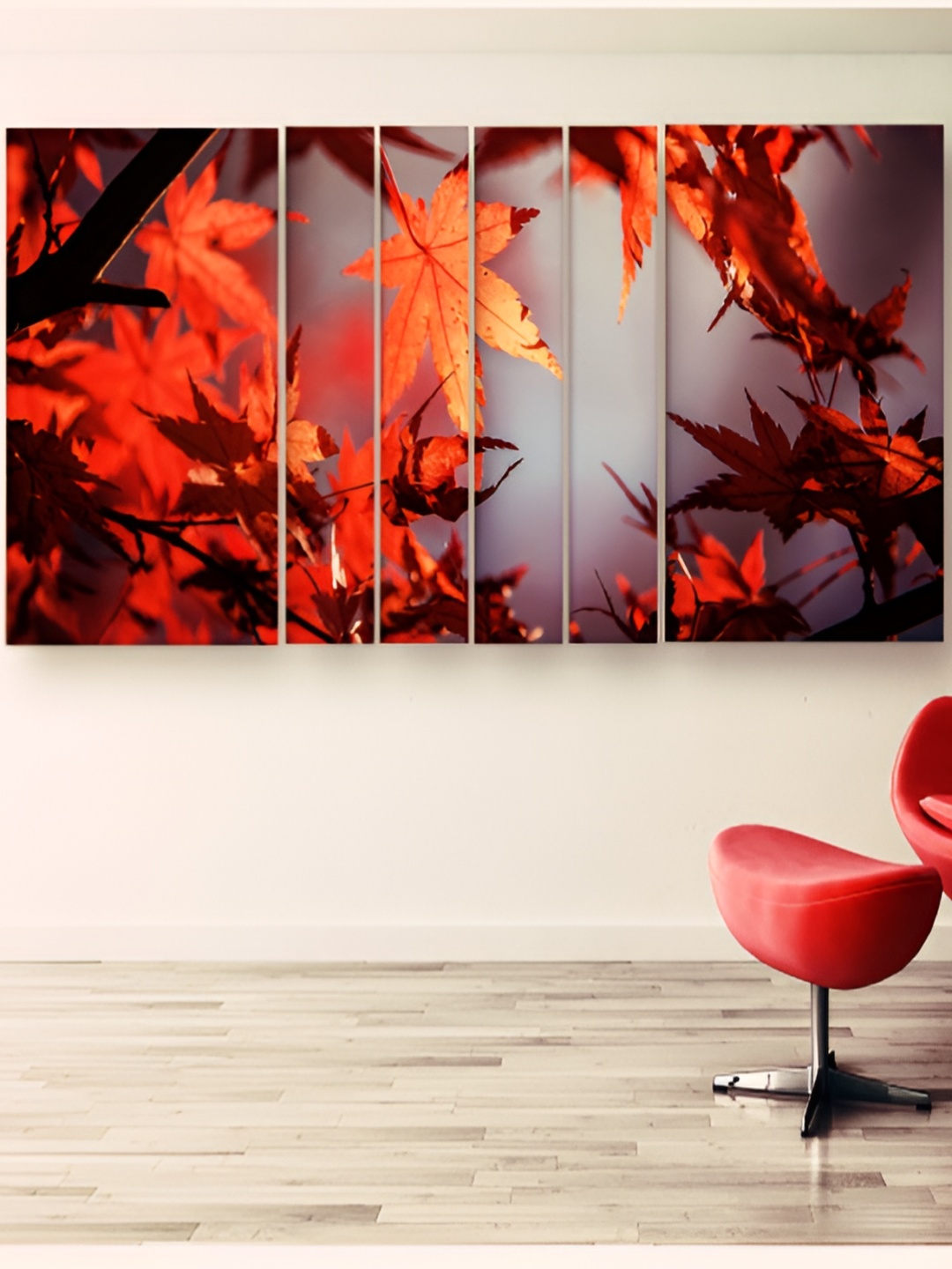 

Casperme Red & Yellow 6 Pcs Wooden Modern Art Wall Art