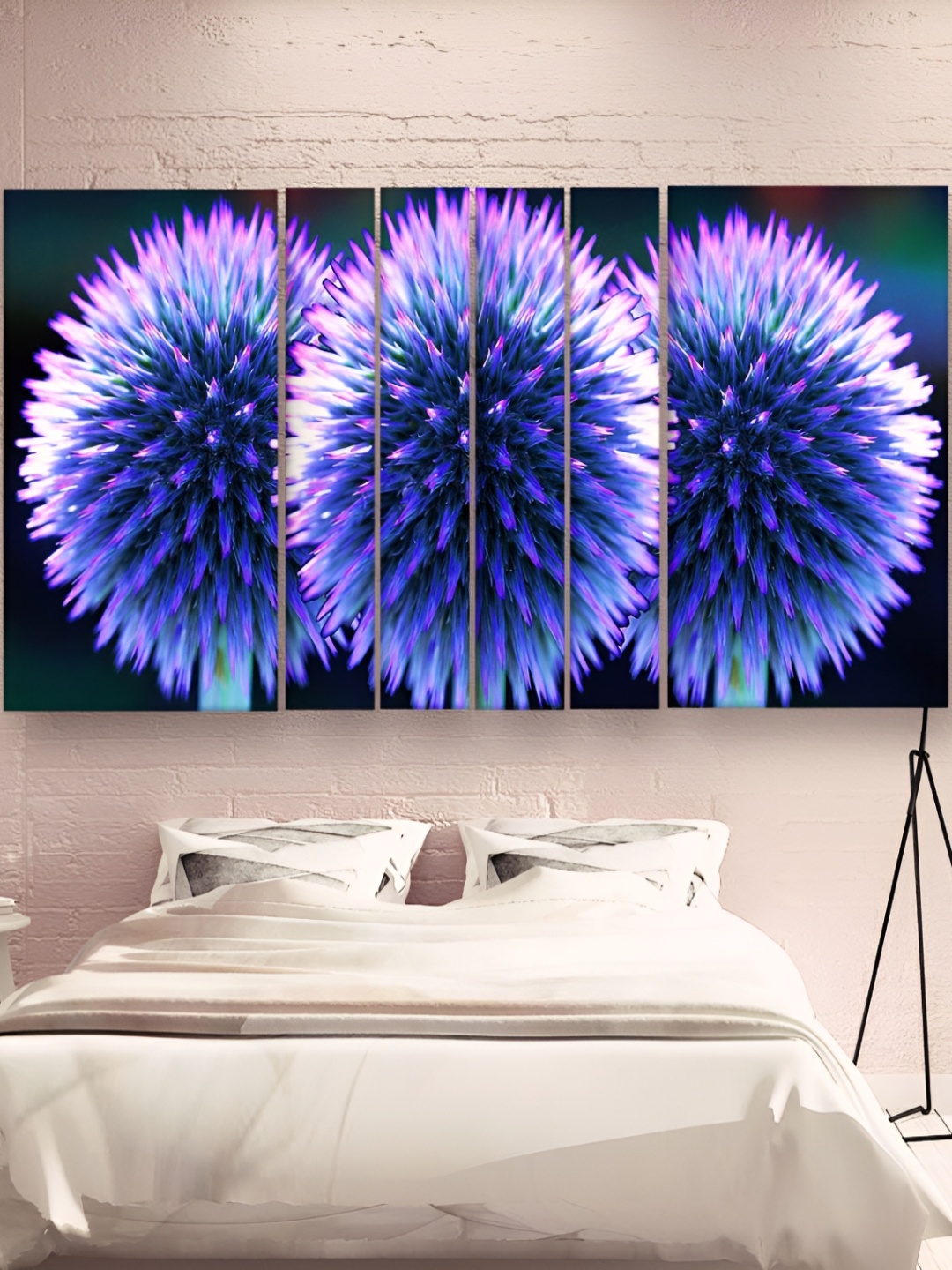 

Casperme Blue & Purple 6 Pieces Wooden Nature Wall Painting