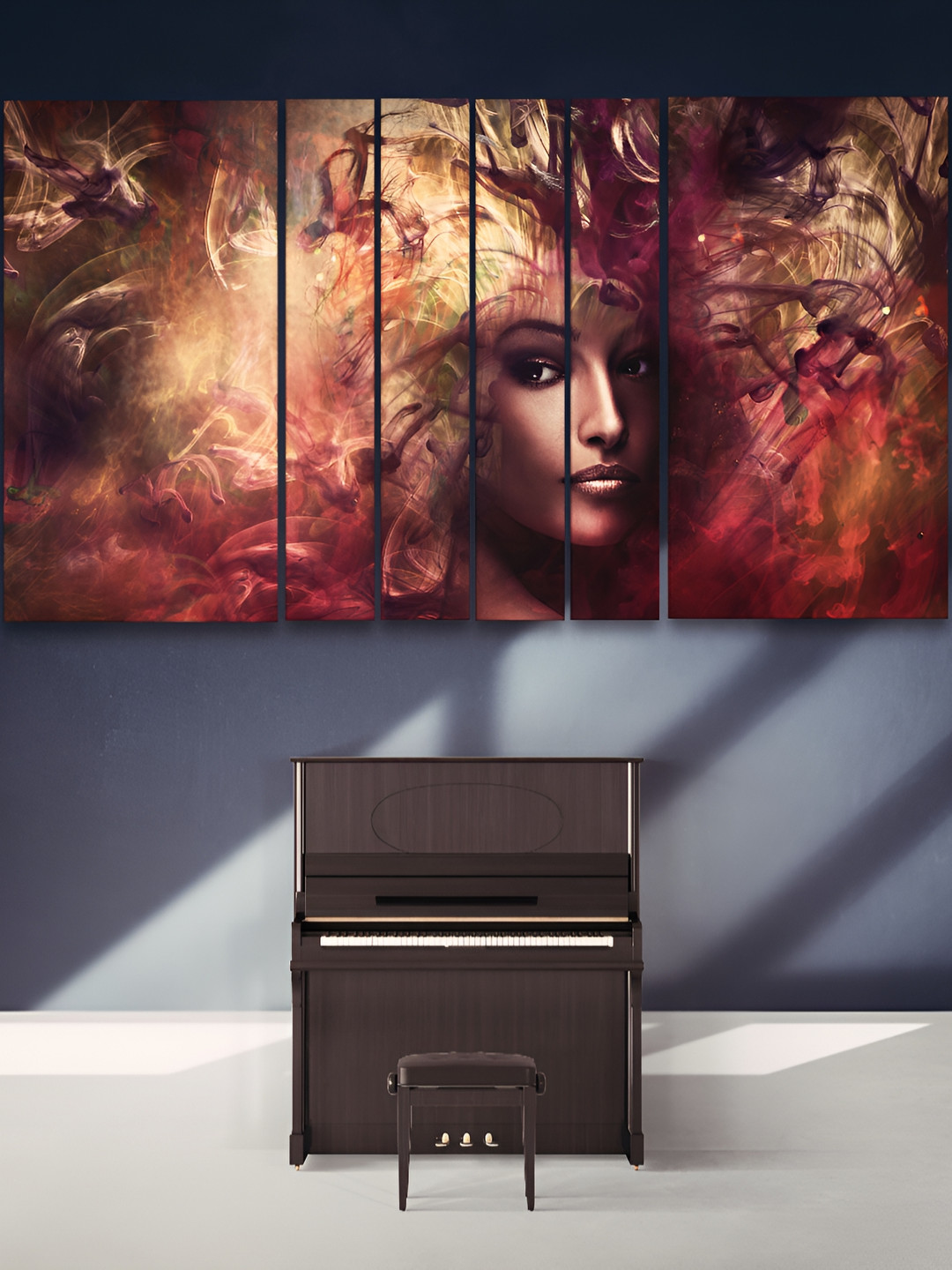 

Casperme Red & Beige 6 Pieces Wooden Modern Art Wall Painting