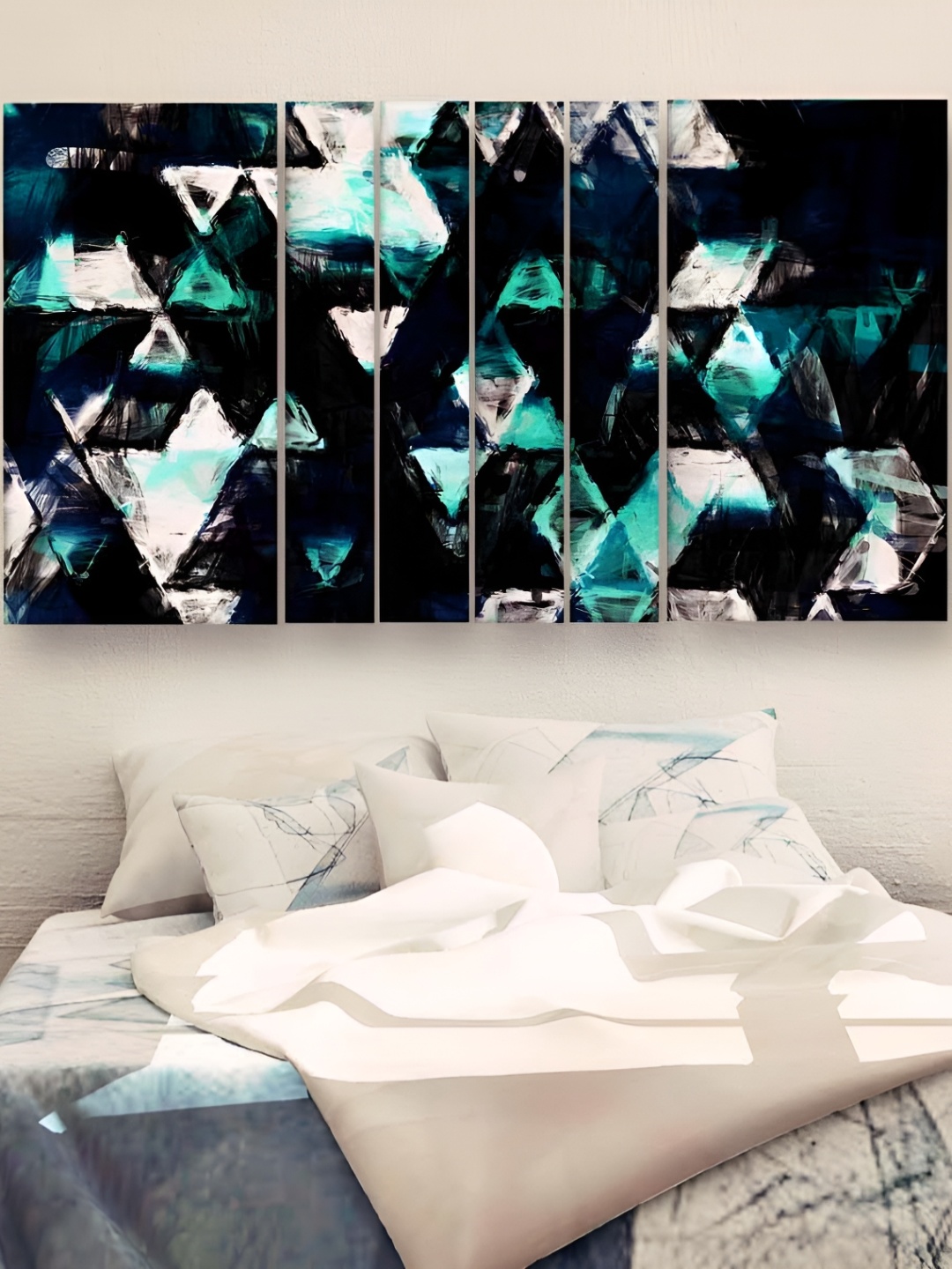 

Casperme Green & Black 6 Pieces Wooden Abstract Modern Art Wall Painting