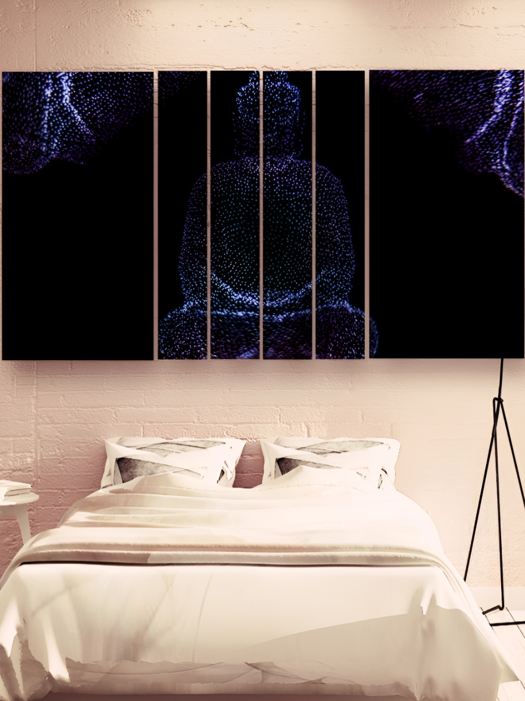 

Casperme Black & Blue 6 Pieces Buddha Wooden Painting Wall Arts