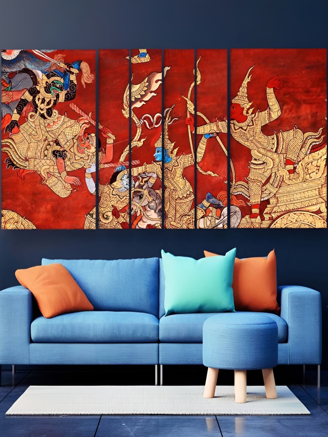 

Casperme Red 6 Pcs Modern Wooden Wall Art