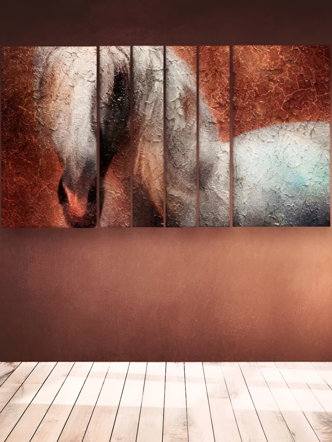

Casperme Brown & White 6 Pcs Modern Art Wooden Wall Art
