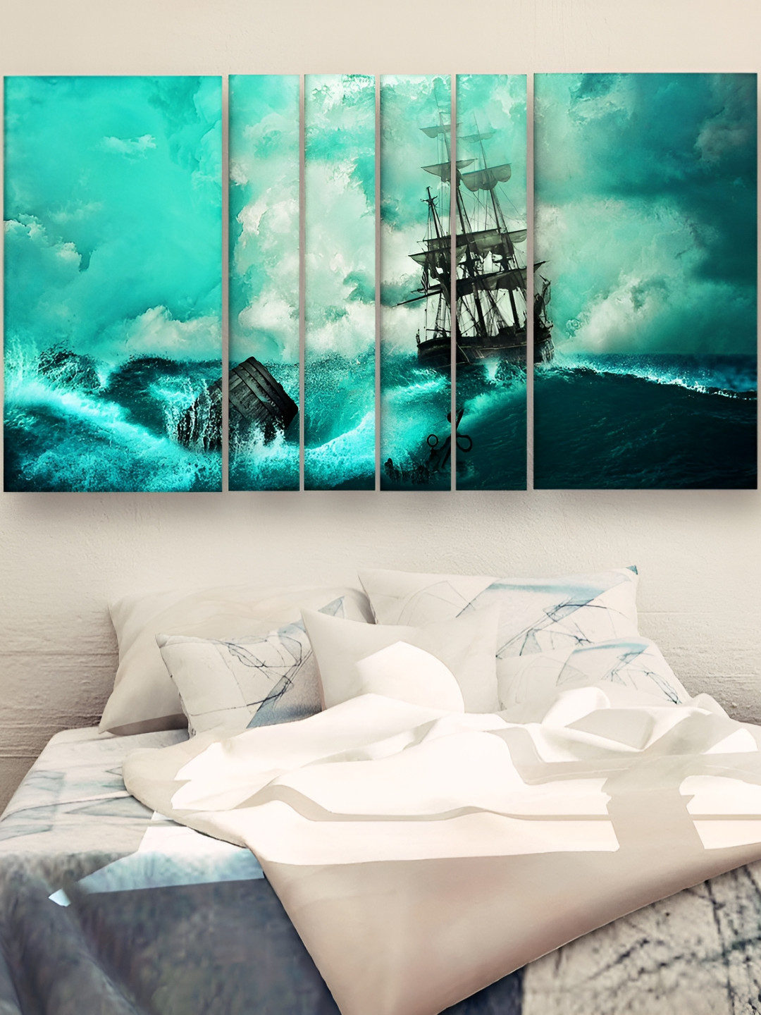 

Casperme Green & Black 6 Pcs Wooden Modern Wall Art