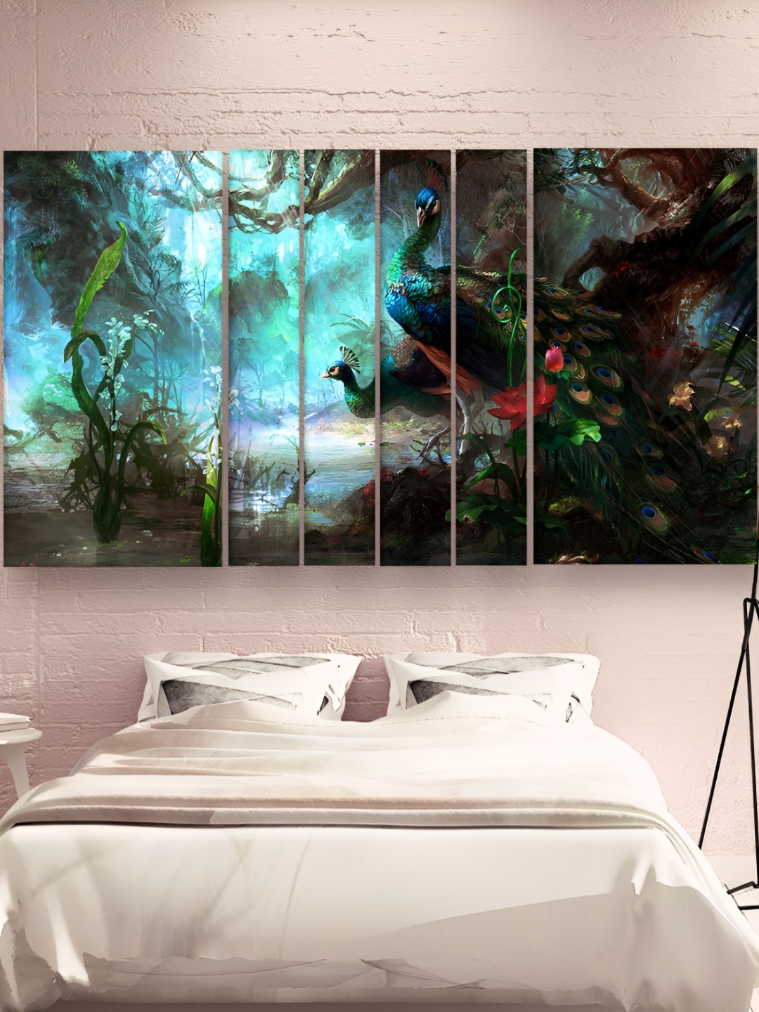 

Casperme Blue & Green 6 Pieces Wooden Modern Art Painting Wall Arts