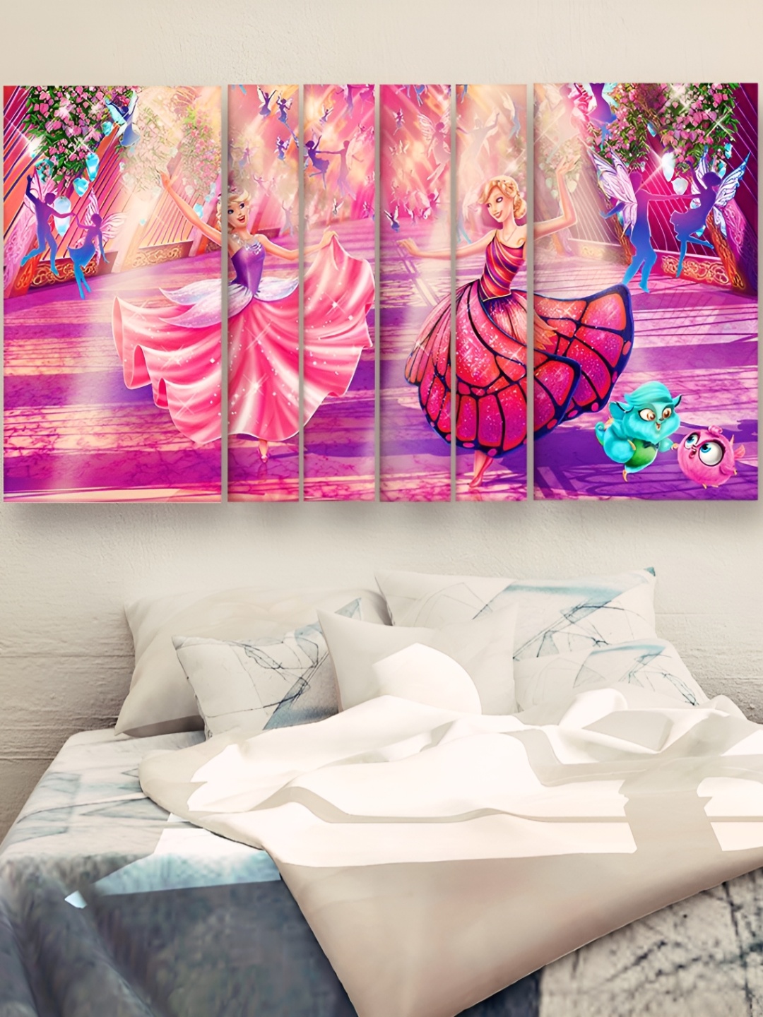

Casperme Pink & Purple 6 Pcs Wooden Kids Wall Art